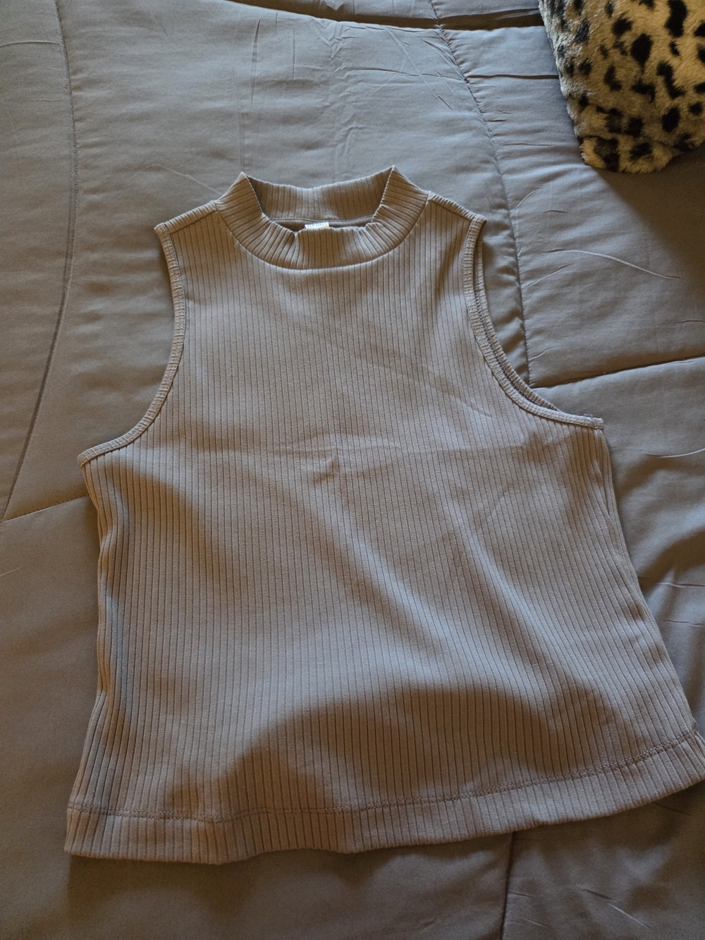 Old Navy Ribbed Mock Neck Tank Top - Gray